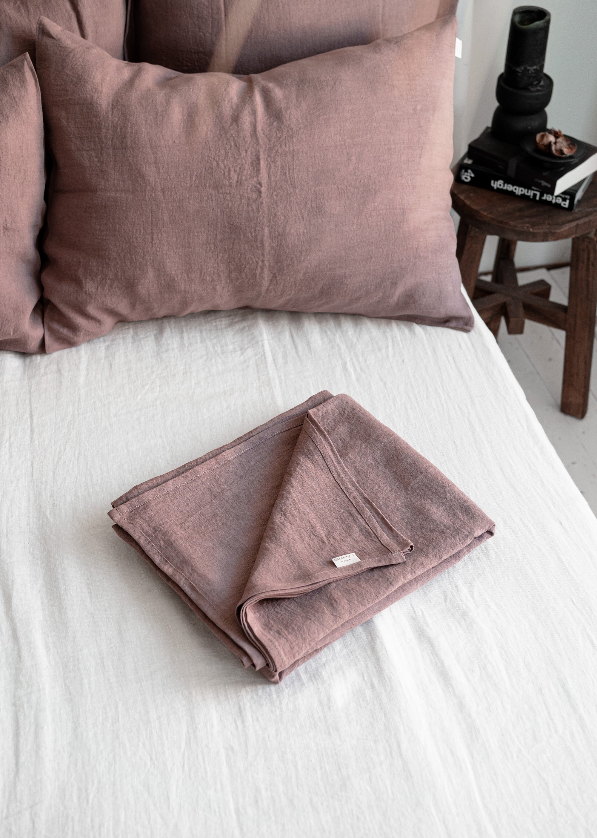 Linen Flat Sheet in Taupe