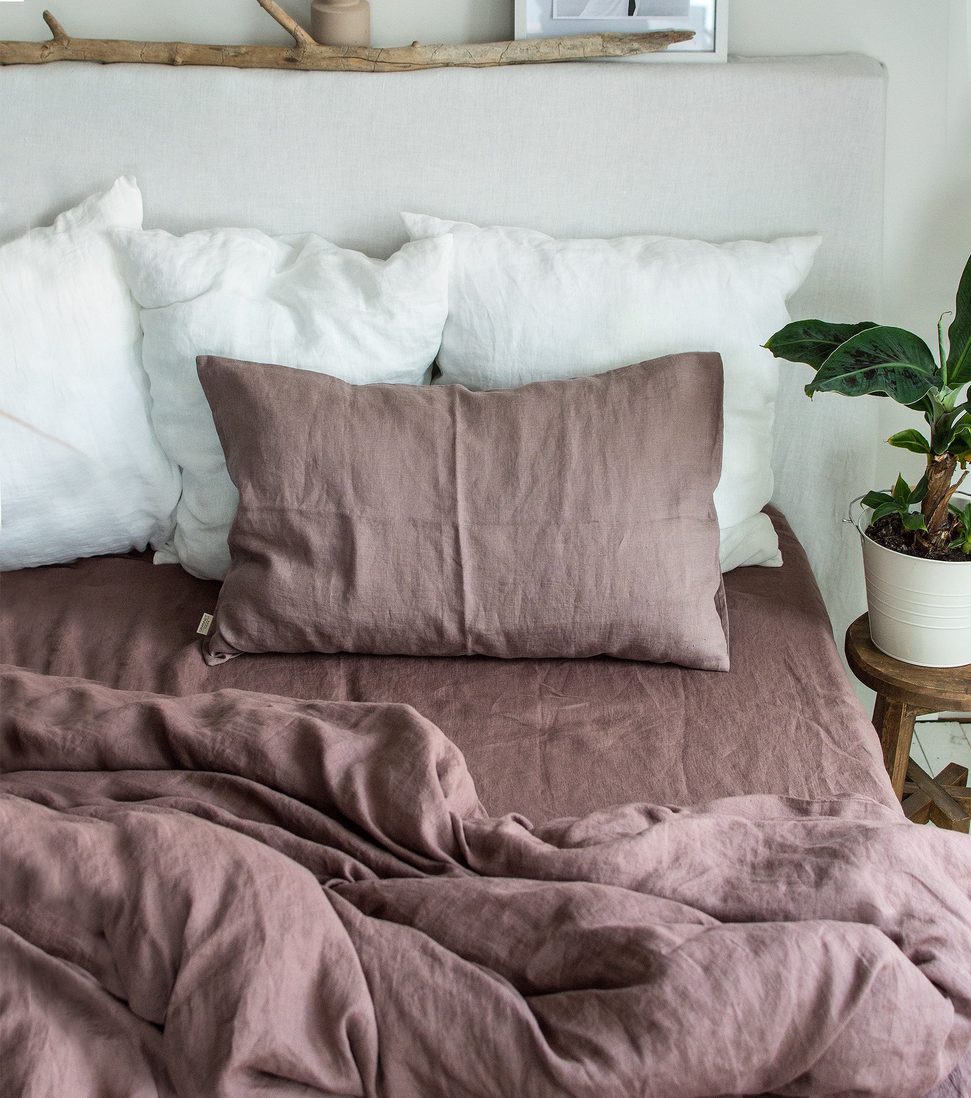Linen Pillowcase in Taupe