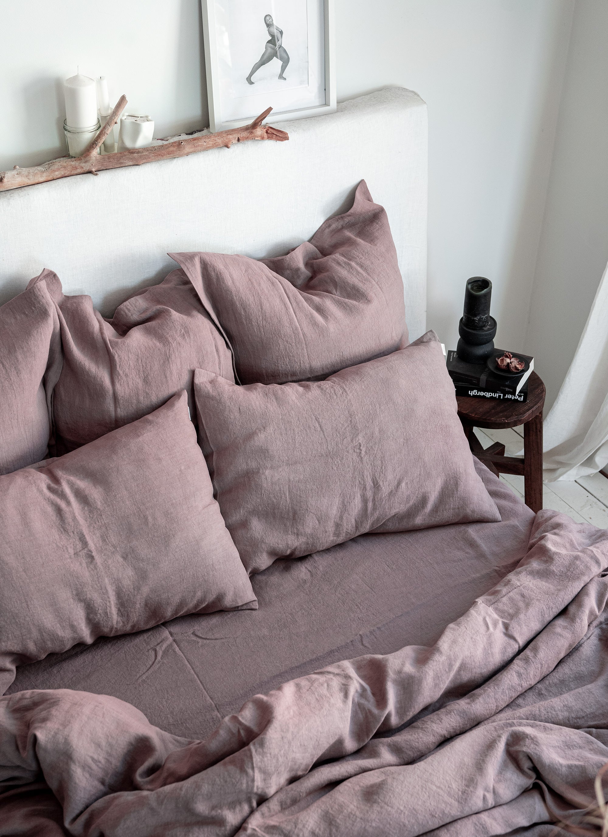 Linen Fitted Sheet in Taupe