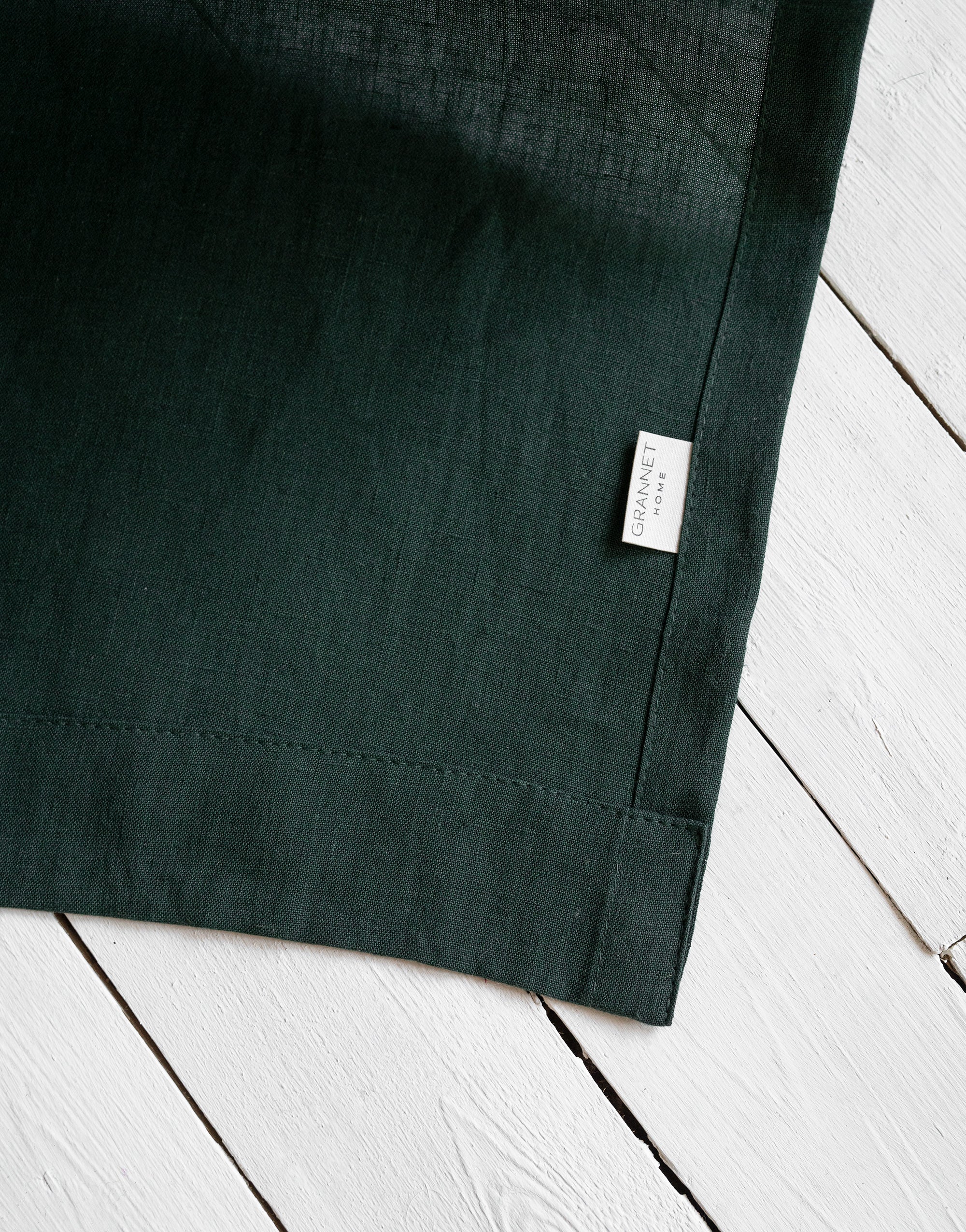 Linen Curtains in Jungle Green