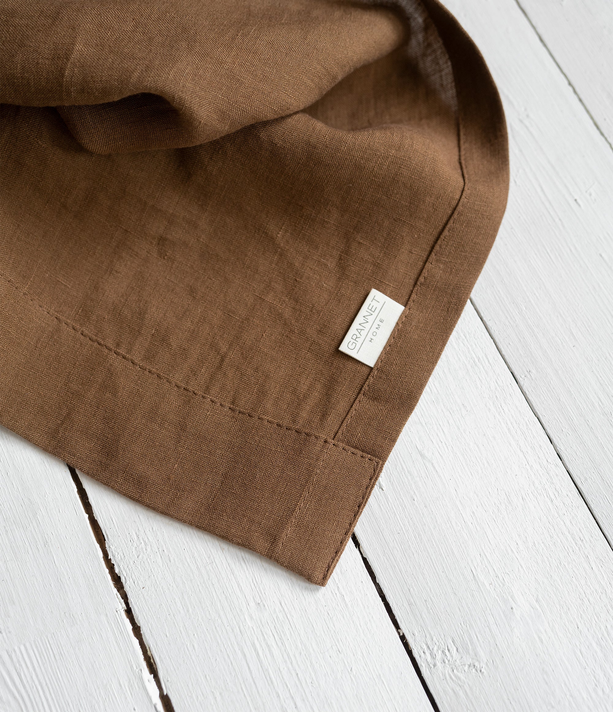 Tie Top Linen Curtains in Walnut