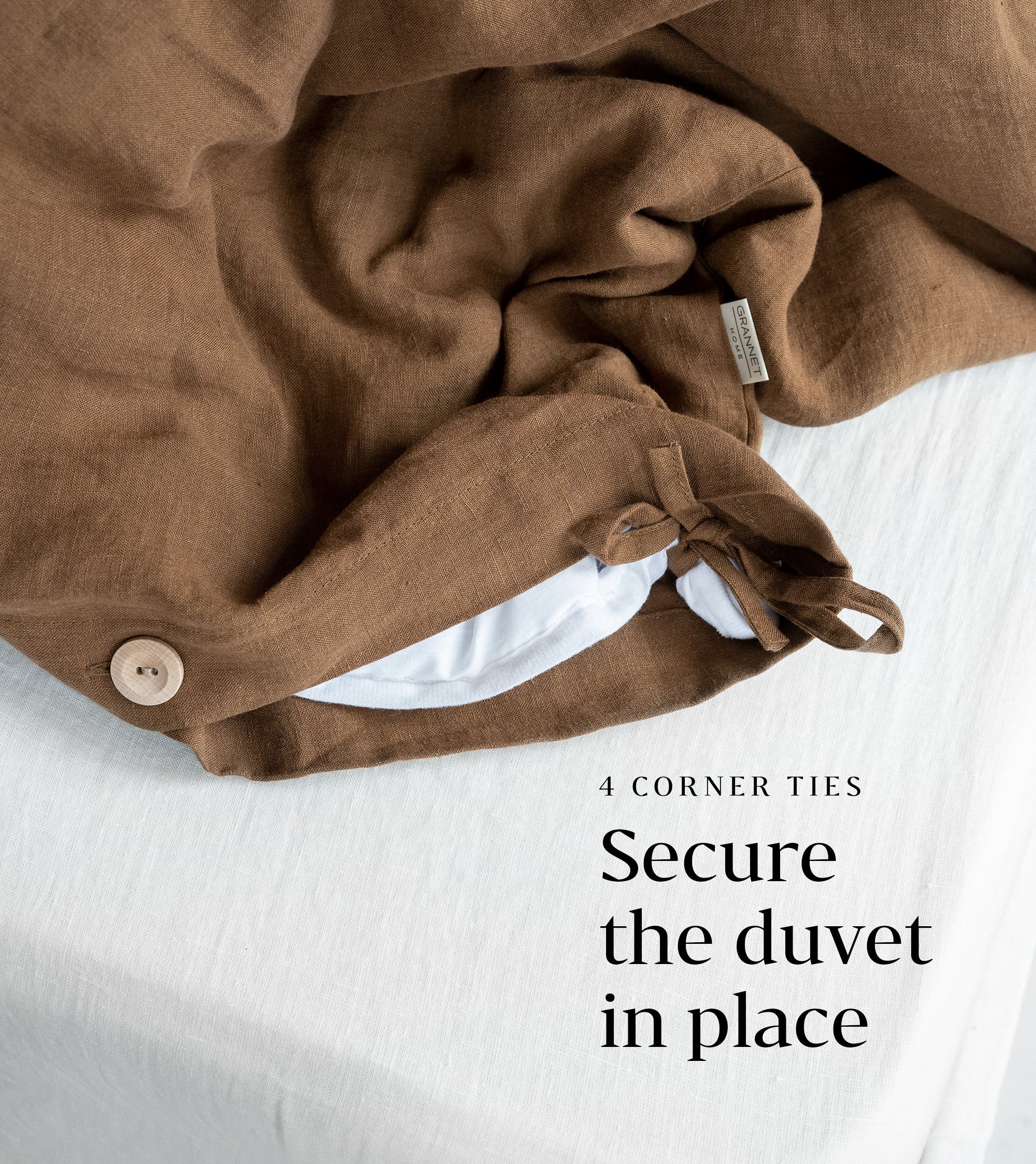 Linen Bedding Set in Tobacco - Duvet Cover & 2 Pillowcases