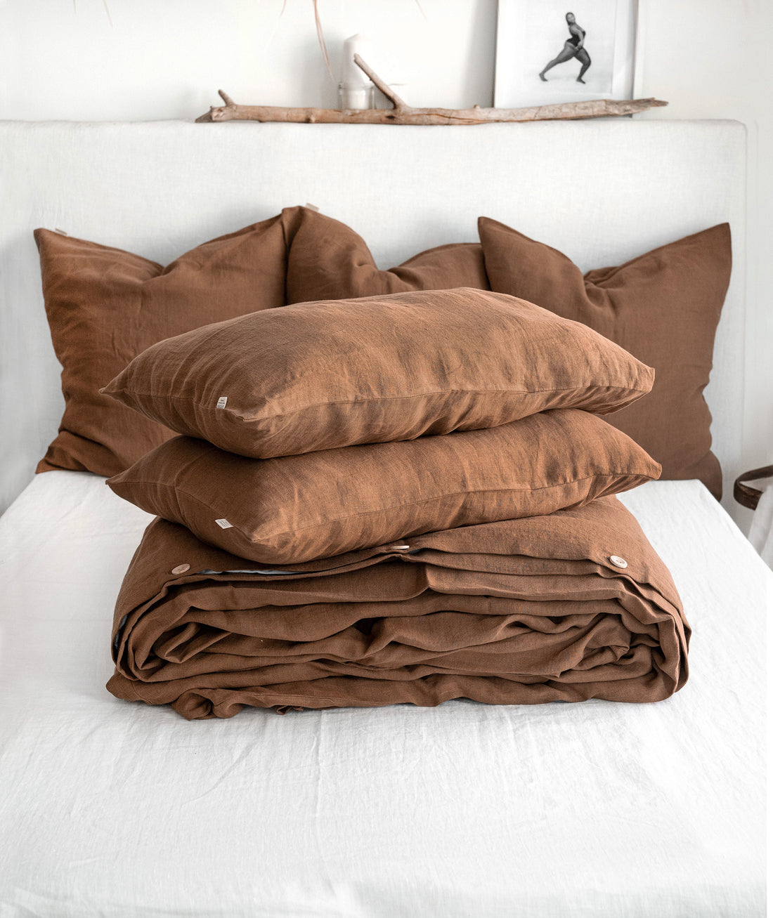 Linen Bedding Set in Tobacco - Duvet Cover & 2 Pillowcases