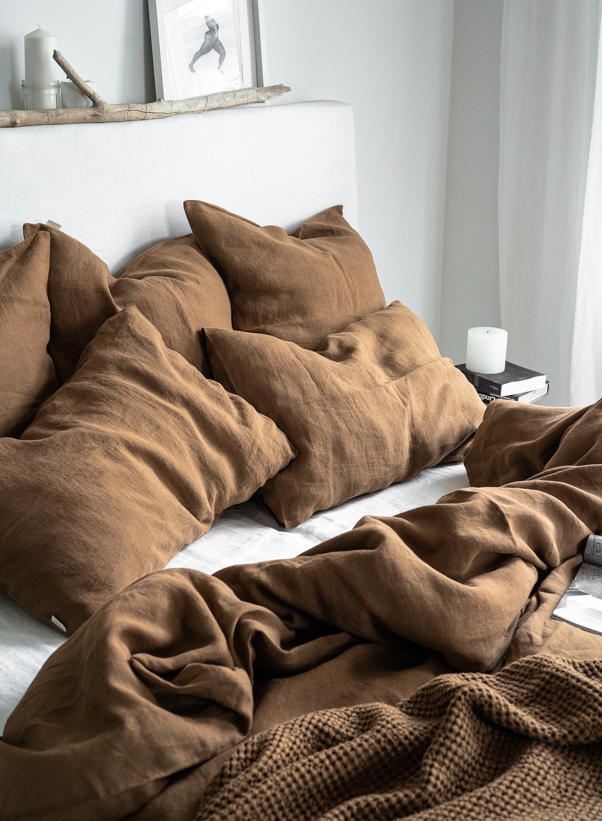 Linen Bedding Set in Tobacco - Duvet Cover & 2 Pillowcases