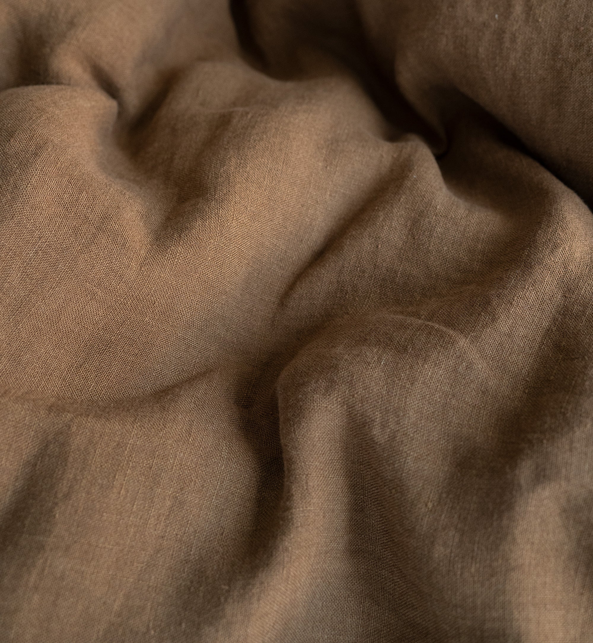 Linen Flat Sheet in Tobacco