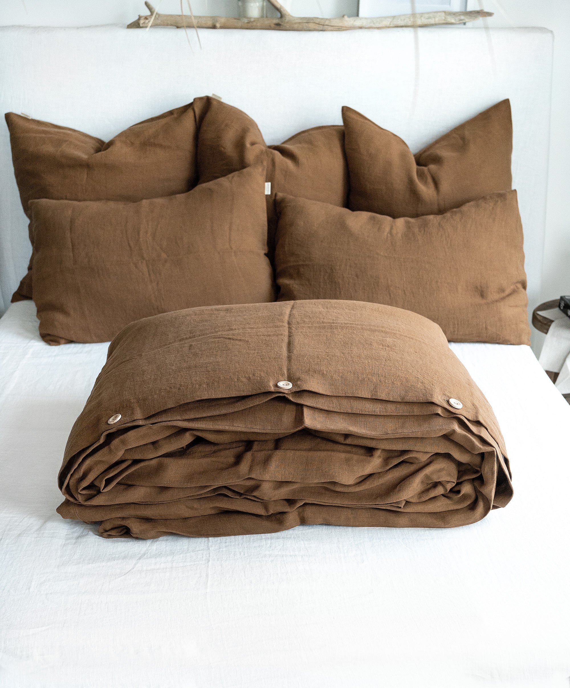 Linen Duvet Cover in Tobacco