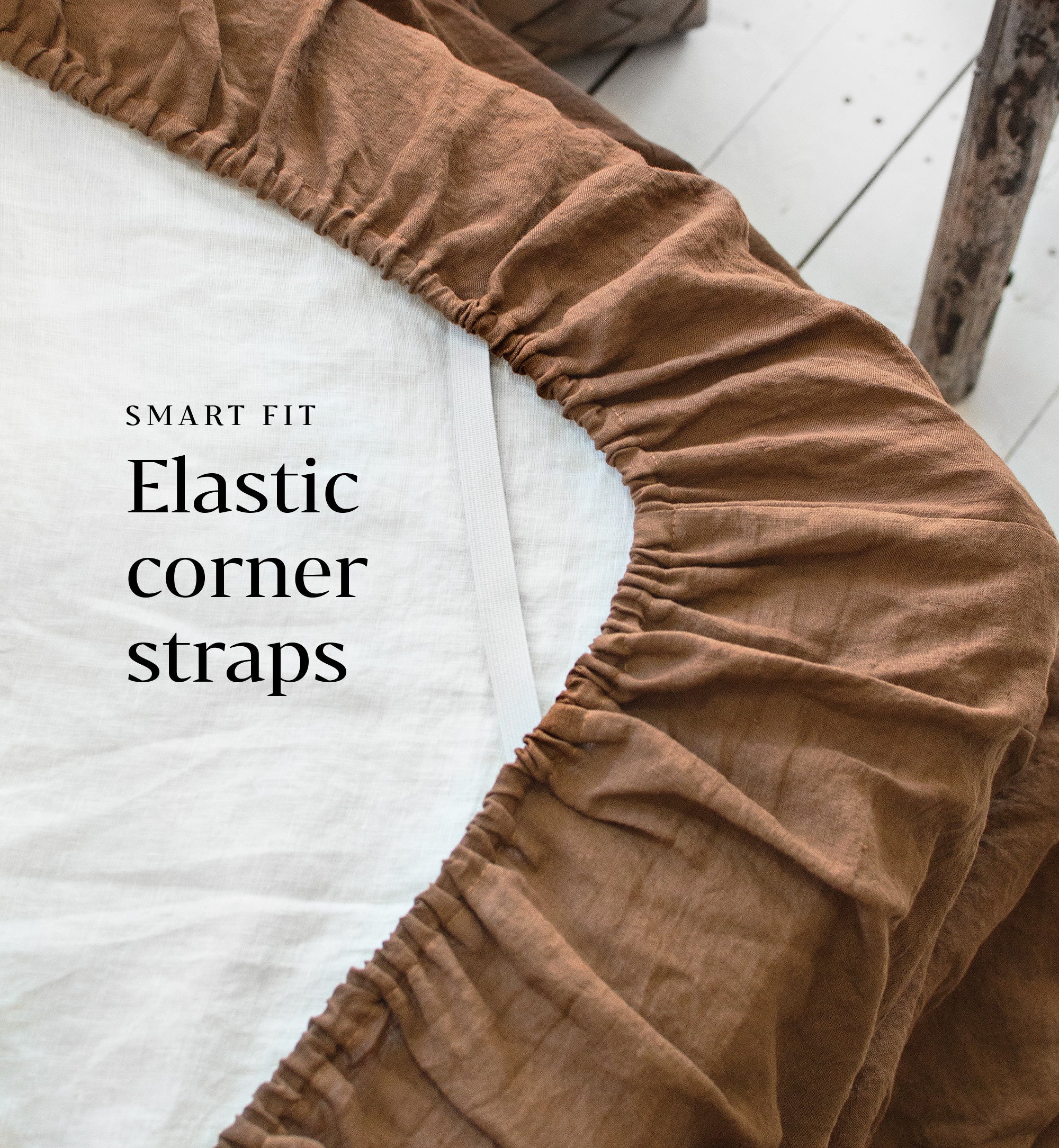Linen Fitted Sheet in Tobacco