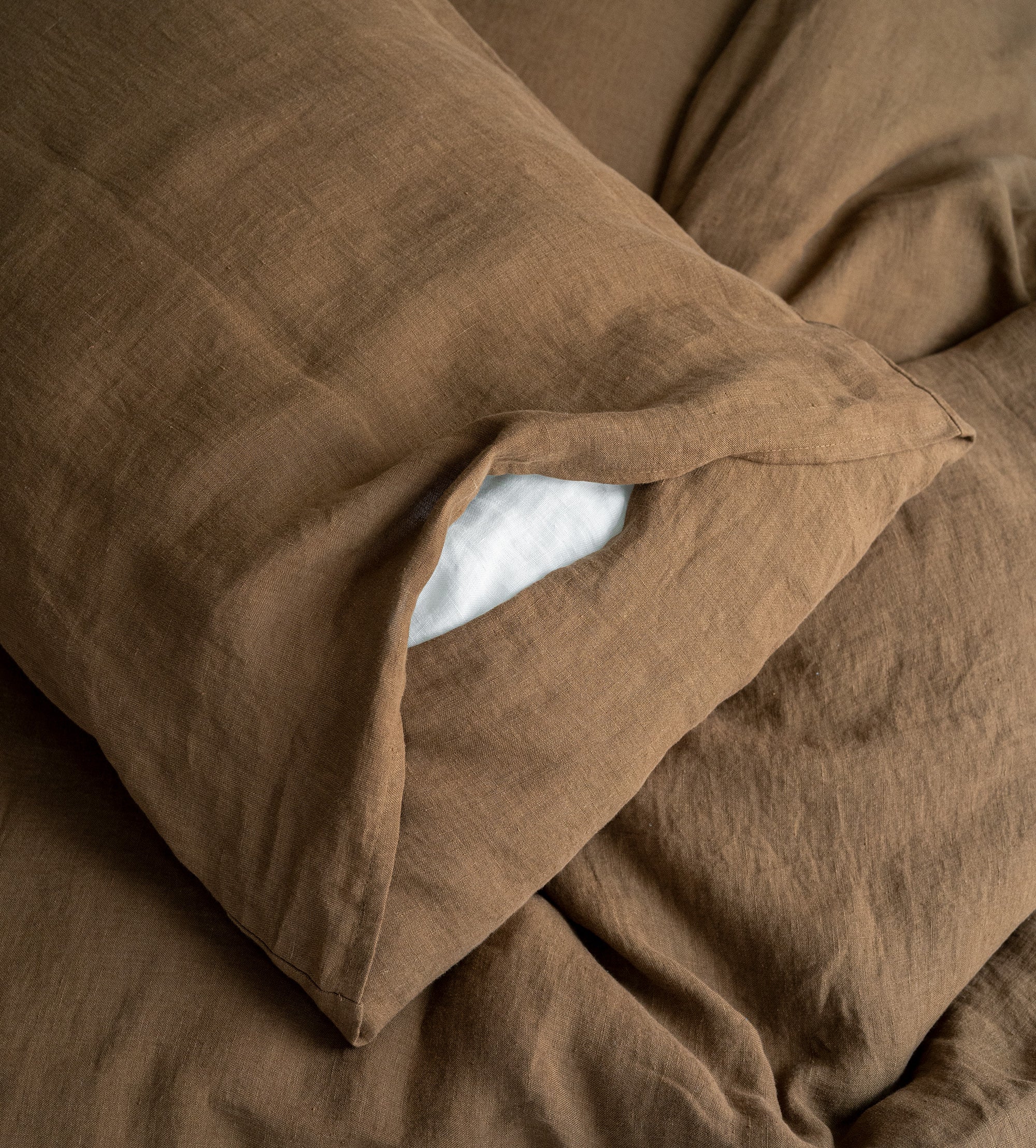Linen Bedding Set in Tobacco - Duvet Cover & 2 Pillowcases