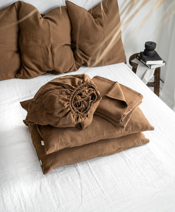 Linen Sheet Set in Natural Tobacco
