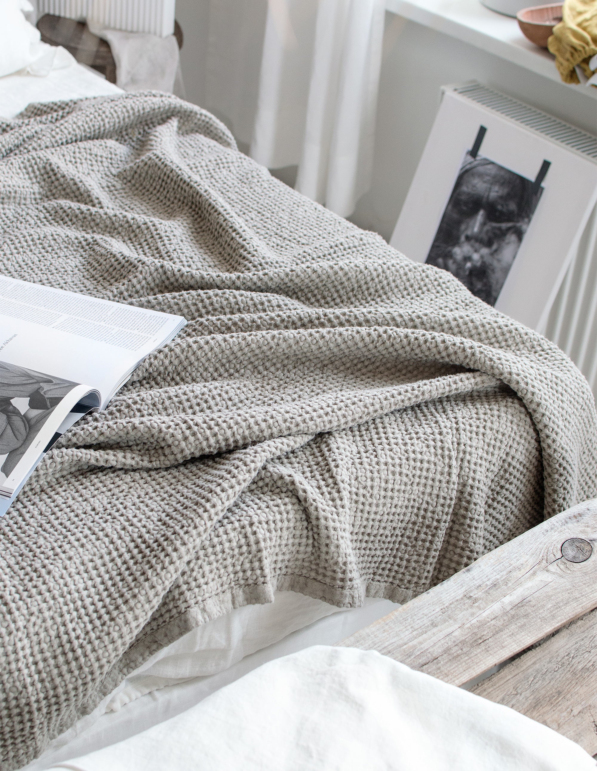 Waffle Blanket in Natural (Oatmeal)