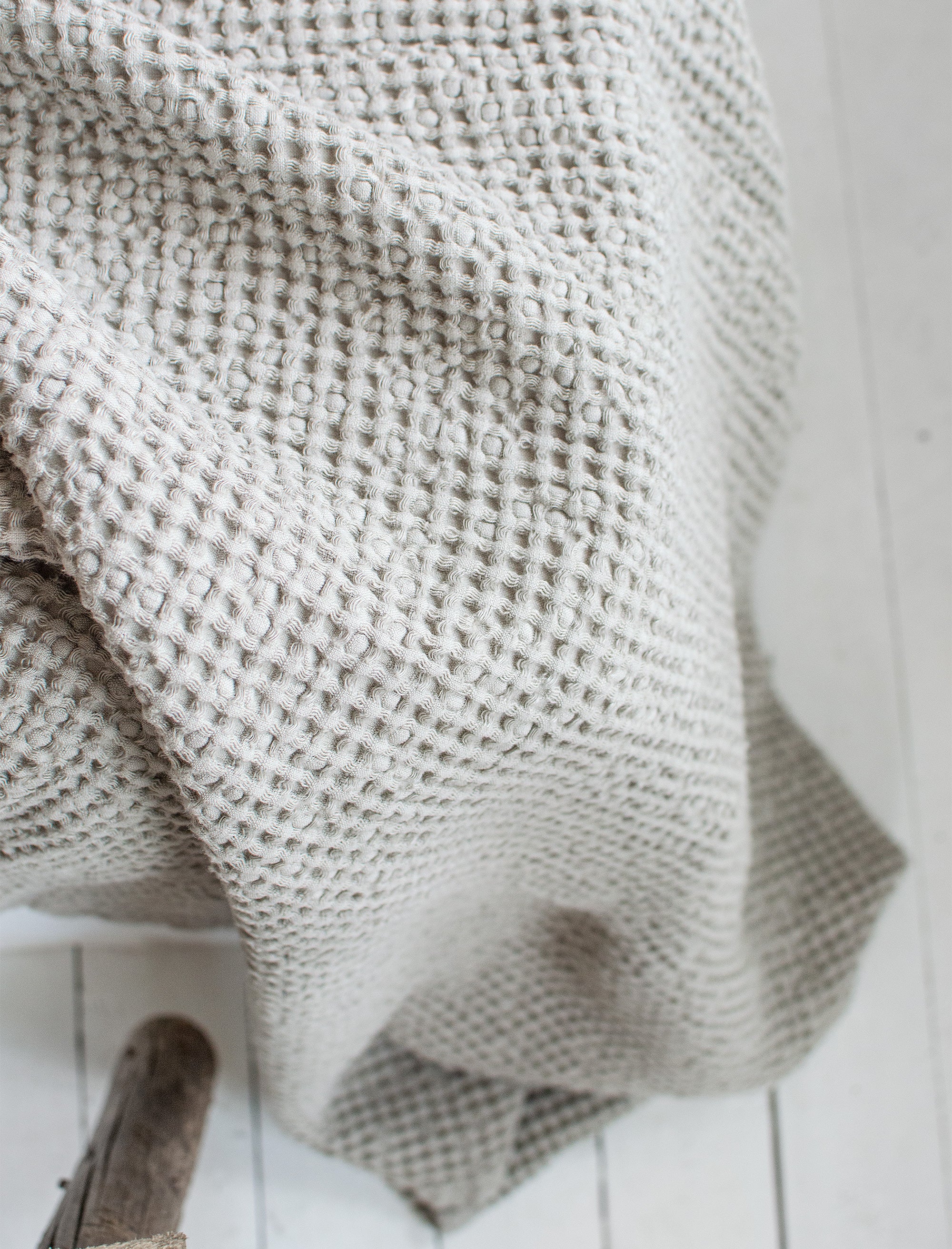Waffle Blanket in Natural (Oatmeal)