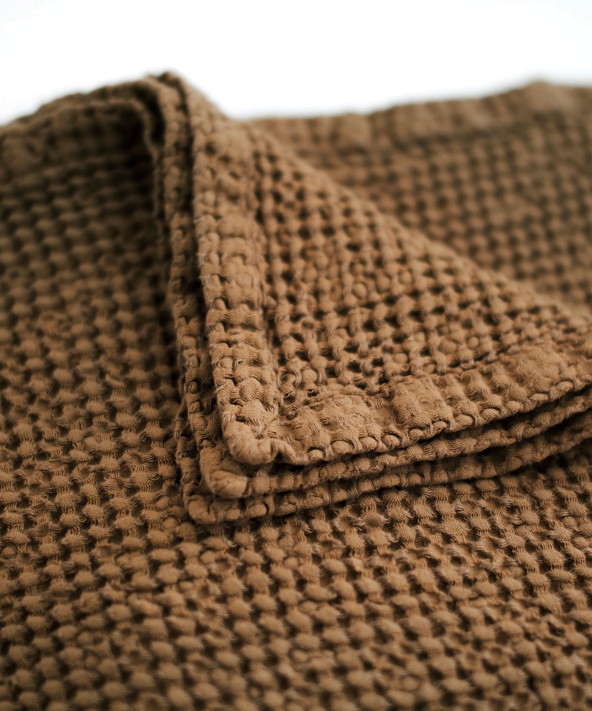 Waffle Blanket in Tobacco